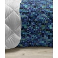 thumbnail image 3 of Indigo Down Alternative Comforter, Paisley Design with Feathers and Wavy Floral Print, Microfiber Quilt for All Season, 5 Sizes, Pale Blue Navy Blue, by Ambesonne, 3 of 3