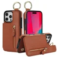 thumbnail image 2 of Phone Case Wallet Case for iPhone 12 PU Leather Magnetic Handbag Zipper Pocket Card Slots, 2 of 6