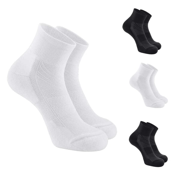 AHTJRT Men's Ankle Socks with Cushion Outdoor Moisture Wicking Gym Sport Athletic Running Socks for Active Daily Wear White Free Size