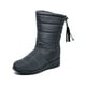 thumbnail image 4 of Botas de nieve para mujer, botas de invierno impermeables de piel sintética para mujer, botas de media pantorrilla para exteriores, 4 of 8