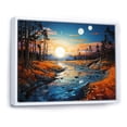 thumbnail image 2 of Designart "Azure Mirrors on the River IV" Landscapes Floater Framed Wall Art Living Room, 2 of 7