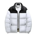 thumbnail image 5 of Mens Heated Puffer Jackets Stand Collar Winter Warm Heating Outerwear Coats Quilted Zip-Up Heated Jacket L, White, 5 of 7