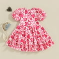 thumbnail image 3 of Bagilaanoe Toddler Baby Girl Valentine’s Day Dress Fly Sleeve A-line Princess Dresses 18M 24M 3T 4T 5T 6T Kids Casual Swing Sundress, 3 of 7