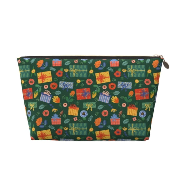 Picia Christmas Gift Printed Leather Travel Toiletry Bag,Cosmetic Organizer, Makeup Travel Bag, Durable Travel Pouch, Compact Toiletry Bag, Travel Accessories