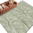 thumbnail image 2 of 5'x8' Area Rugs, Summer Palm Leaf Indoor Outdoor Area Rug for Living Room Bedroom, Tropical Bloom Silhouettes Green Washable Bathroom Rugs Kitchen Floor Carpet Mats Home Decor Aesthetic, 2 of 8