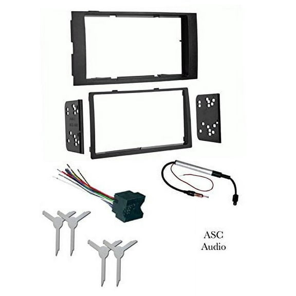 ASC Audio Car Stereo Dash Kit, Wire Harness, Antenna Adapter, and Radio Remove Tool for installing a Double Din Radio for 2004 2005 2006 2007 2008 2009 2010 VW Volkswagen Touareg Touareg 2