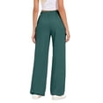 thumbnail image 5 of QASIEATN Women Fleece Baggy Sweatpants with Pockets Wide Straight Leg High Waist Joggers Pants Winter Clothes, 5 of 7