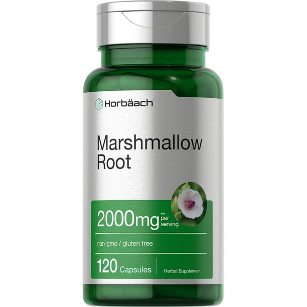 Marshmallow Root Capsules 2000mg 120 Count NonGMO & Gluten Free