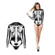 thumbnail image 2 of Traje de baño de una pieza divertido de manga larga con esqueleto de Halloween sexy para mujer, talla M (negro), 2 of 5