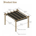 thumbnail image 3 of Luku Outdoor Pergola with Retractable Sun Shade Canopy, 10x13 Ft Modern Aluminum Faux Wood Grain Pergolas for Patio, Backyard, Deck, Garden, UV-Resistant Metal Shelter for Outdoor Living Space, 3 of 7