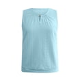 thumbnail image 4 of Women's T-Shirt Basic Cotton-Line Blend Short Sleeve Blouse Elegant Wedding Tunics Oversized Tops Loose and Comfortable Woman Clothing Vetement Femme Sky Blue S, 4 of 6