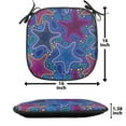 thumbnail image 5 of Psychedelic Chair Seating Cushion Set of 4, Dotted Starfish and Pebbles Maritime Theme Aquatic Animal Pattern Print, Seat Pads for Office with Anti-slip Backing, 16"x16", Turquoise Pink, by Ambesonne, 5 of 7