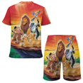thumbnail image 2 of Kids Lion Kin T Shirt Shorts Set 2 Piece Graphic Short Sleeve Outfit Set for Boys Girls, 2 of 8