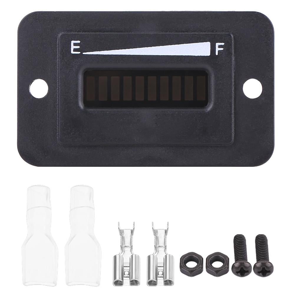 12V//24V//36V//48V//72V LED Digital Battery Indicator Gauge with Hour Meter Aramox Battery Meter