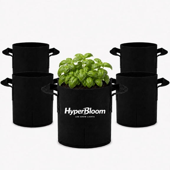 6-Pack 1 Gallon Fabric Grow Pots with Handles for Indoor & Outdoor Plants, Heavy Duty Nonwoven Grow Bags for Air Pruned Roots, Breathable Reusable Plant Containers for Vegetables, Herbs & Hydroponics