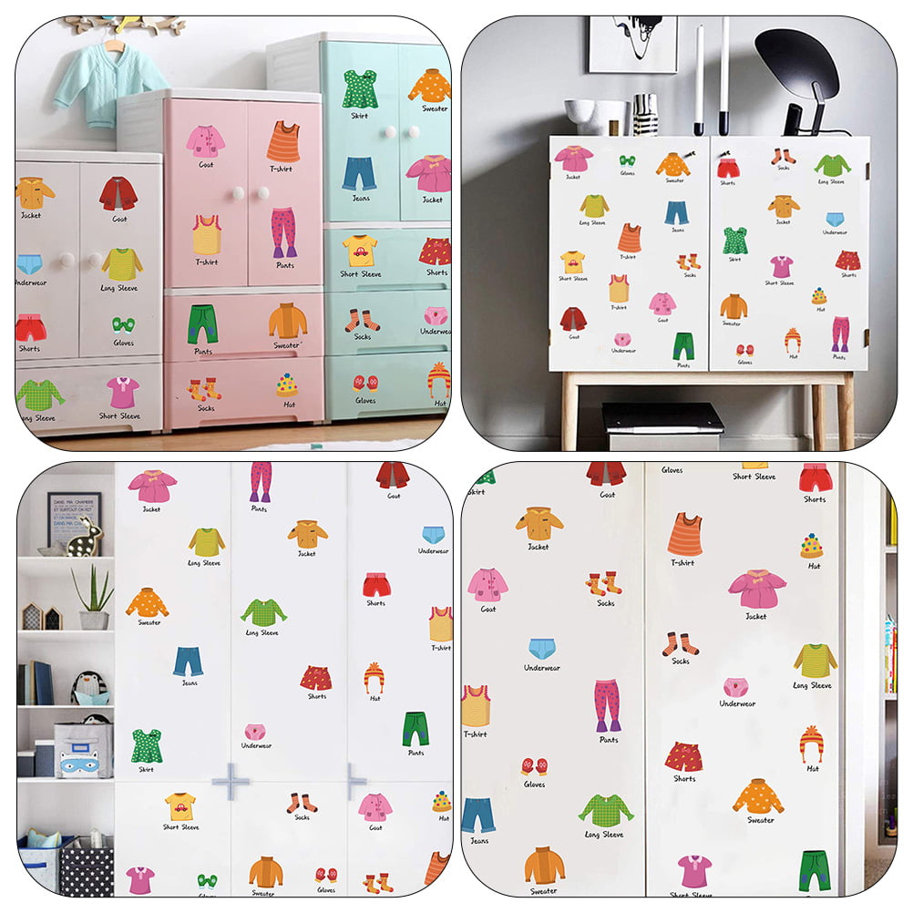 1 Sheet Clothing Classification Stickers Coat Labels Wardrobe Closet  Stickers Clothing Labels Shirt Labels Shorts Dress for Kids Clothes Storage  Label