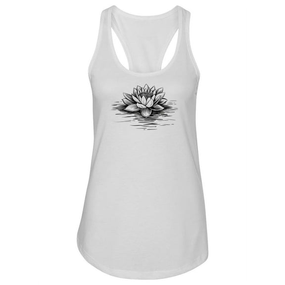 Waterlily Beautiful Sketch Tank Women -Image by Shutterstock, Female x-Large