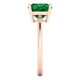 thumbnail image 3 of Solitaire Engagement Ring for Women - 2.5ct Simulated Emerald in 18K Rose Gold Promise Ring, 3 of 6