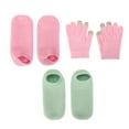 thumbnail image 4 of Calcetines de gel hidratantes para pantallas táctiles, guantes de gel reutilizables y reparadores para piel seca y agrietada, color rosa y verde., 4 of 14