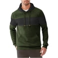 thumbnail image 2 of Timoontee Mens Hoodies Fall Warm Sweatshirts Long Sleeve Pullover Tops Spring Tops Casual Athletic Sweatshirts for Hiking Jogging Army Green L, 2 of 5