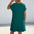 thumbnail image 5 of Nkmbld Women's Dress Plus Size Casual Solid Short Sleeved V-Neck Dress, 5 of 5