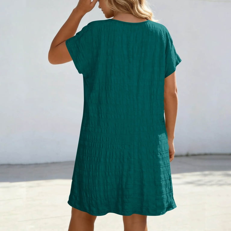 loose chest dress Cotton Gauze Dress W/ Ruched Chest