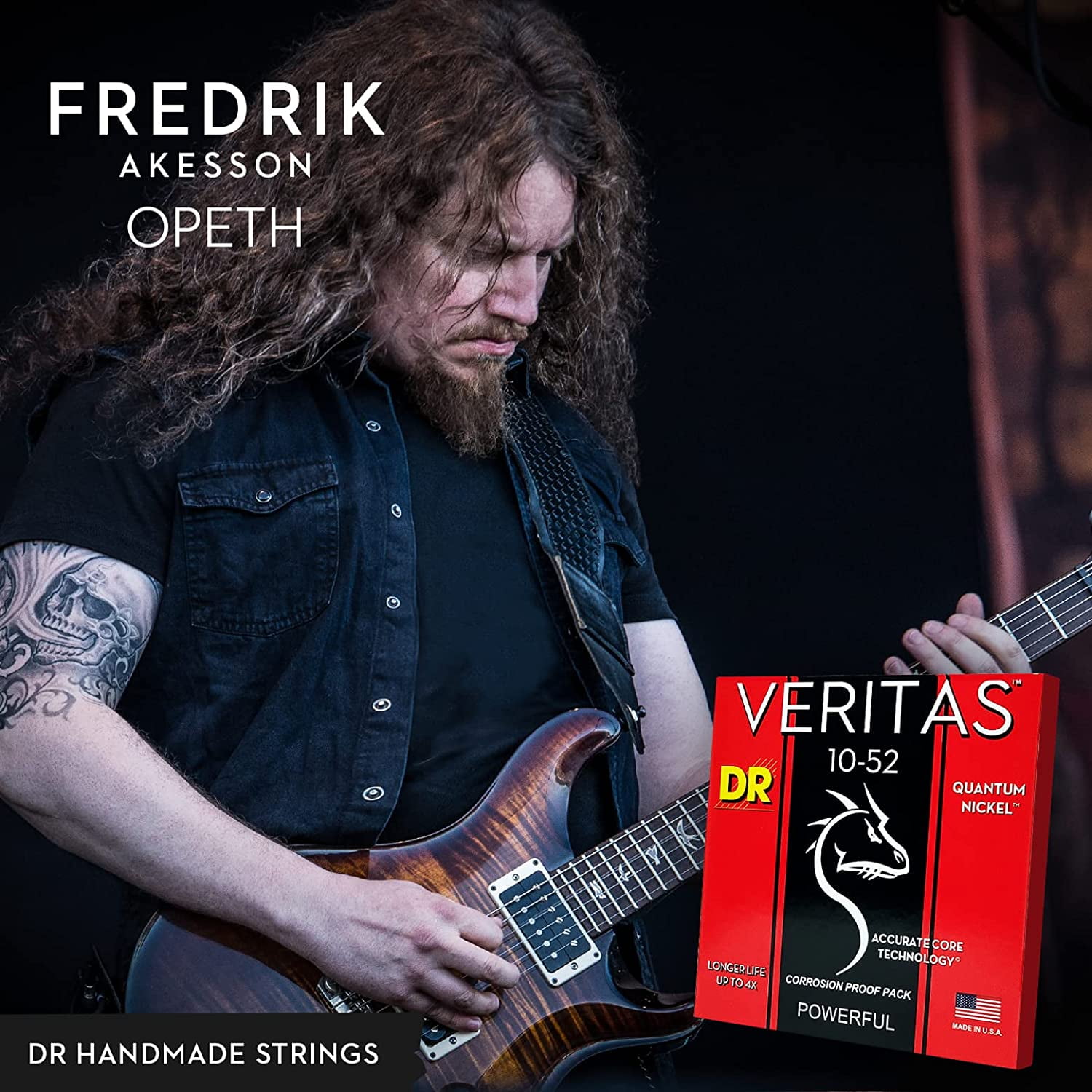 DR Strings VERITAS Uncoated Accurate Core Technology Electric Guitar Strings 3-Pack Medium (10-46)