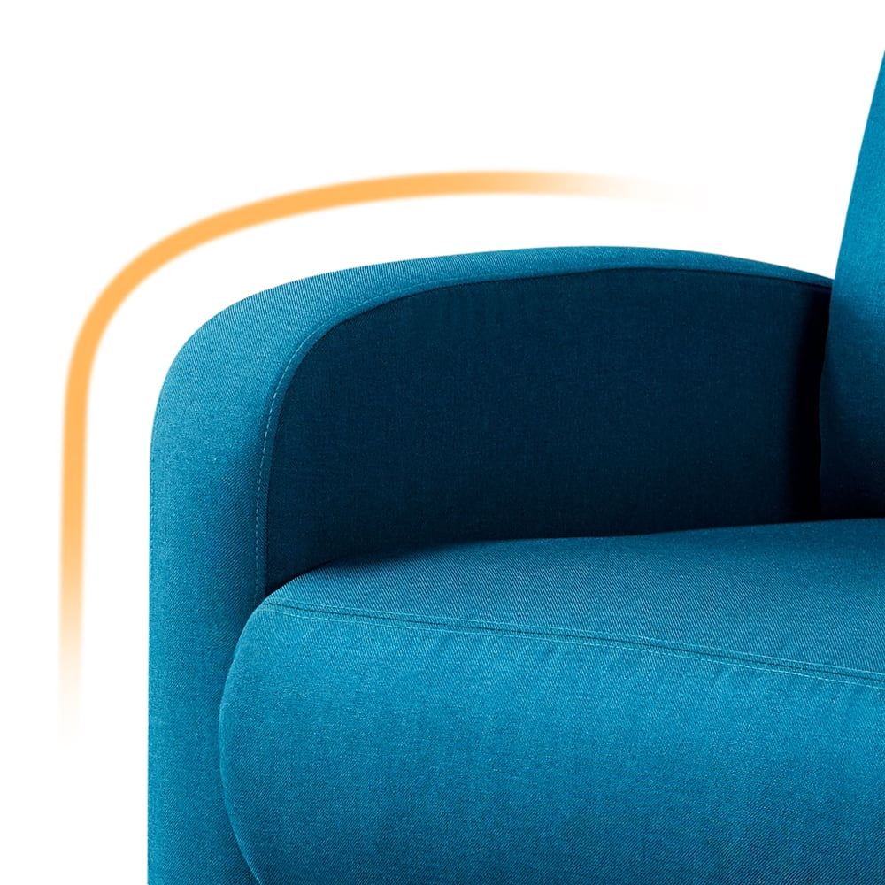 Yaheetech Modern Fabric Upholstered Recliner Chair with Pocket Spring for Home,Blue