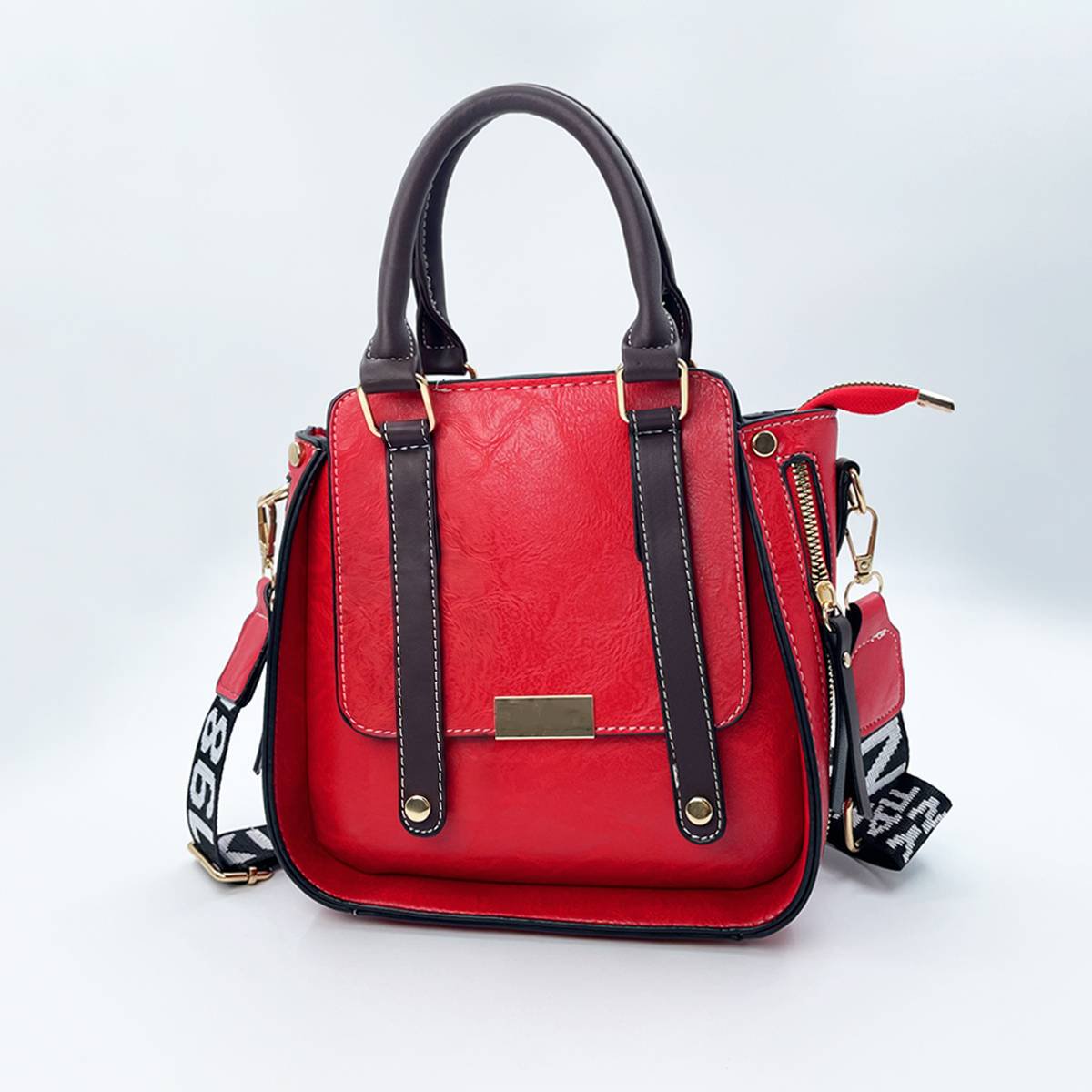 Fashion Top Handle Satchel for Women PU Leather Crossbody Bag Zipper Closure Shoulder Bag with Cute Mini Pendant for Daily Use Party Travel Shopping