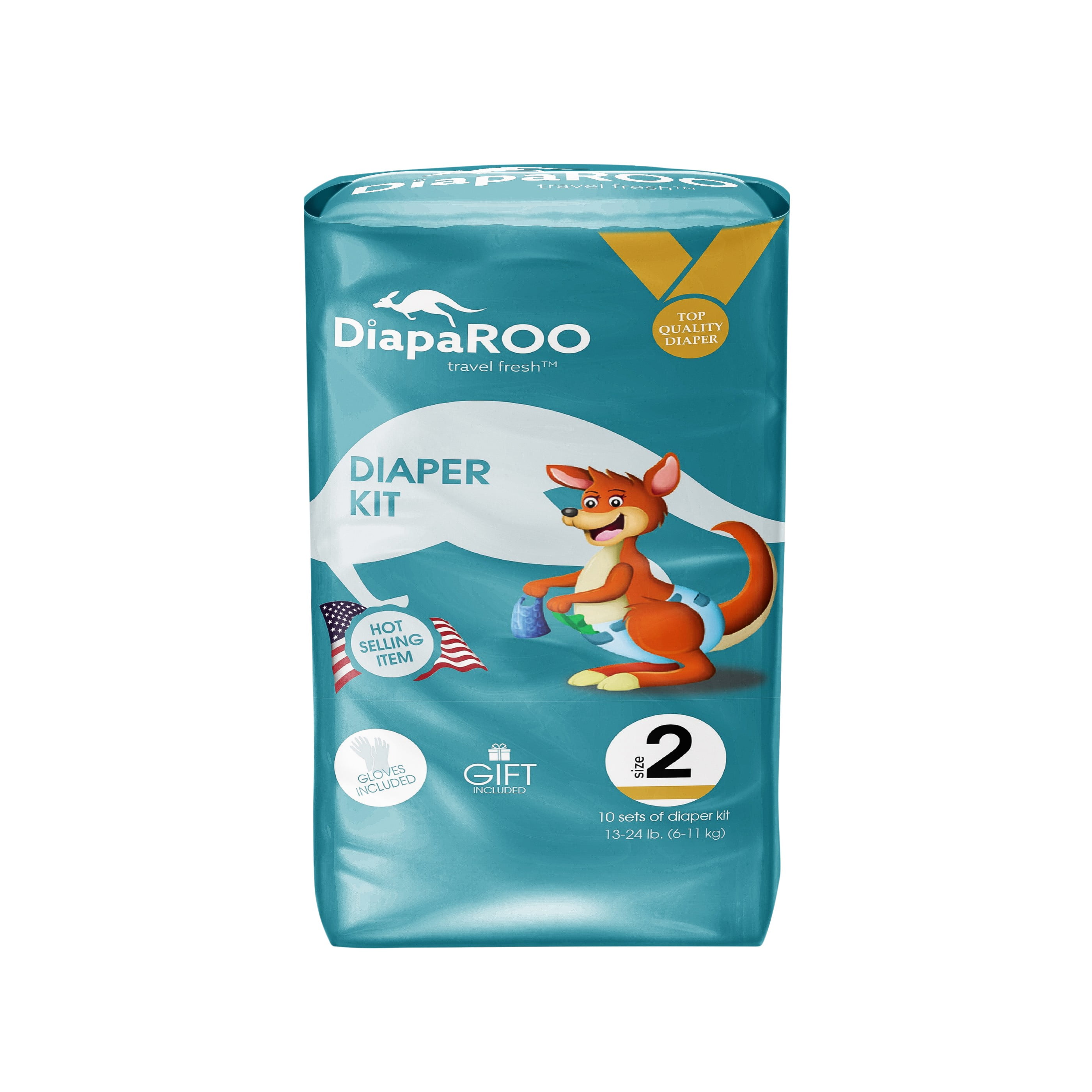 DiapaROO Diaper Changing Kit 10Piece Diaper Set for Baby, Newborn, and