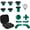 Green, variant on 13 in 1 count Elite Series 2 Controller Accessories Replacement Pack,6 Metal Thumbsticks,2 D-pads,4 Paddles and 1 Adjuster for Elite Controller Series 2 Core Accessory (Green)