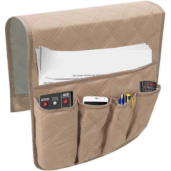 (beige)Cinq poches mmoire de forme pour accoudoir - Organiseur suspendre - Sac de rangement pour tlcommande TV