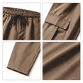 thumbnail image 5 of RUTAYY Men's Cargo Pants Drawstring Waist Side Pockets Multi Pocket Outdoor Casual Trousers Khaki, 5 of 5