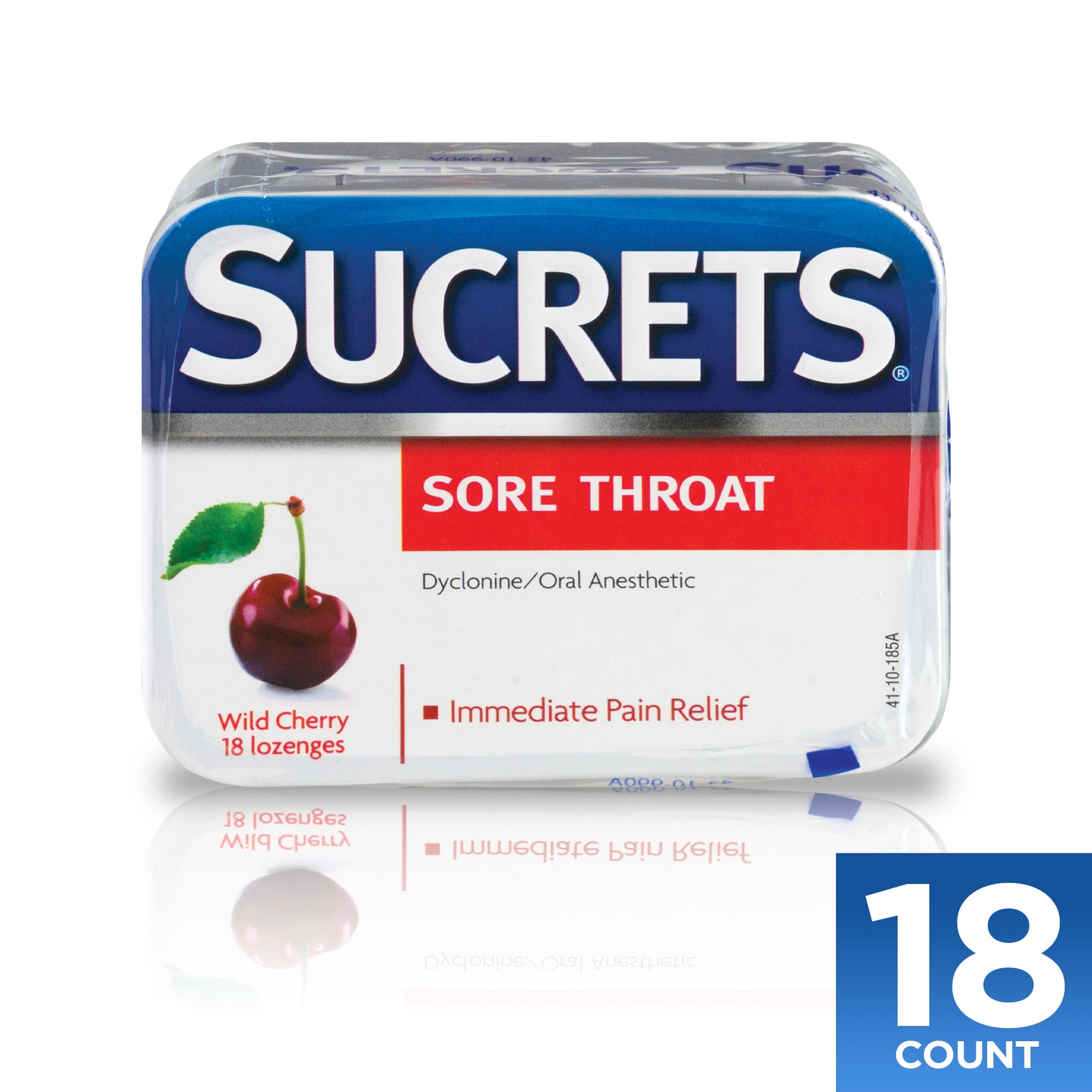 Sucrets Sore Throat Lozenges, Wild Cherry Flavor, 18 Count