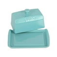 Ceramic Butter Dish Keeper Holder Countertop Rectangle Container with