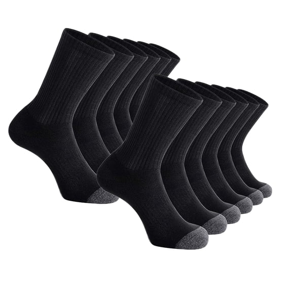 HuaAngel Men's Crew Work Socks Moisture Wicking Sports Socks 10 Pairs