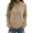 Khaki, variant on NinXxx Women's Autumn Full Print Jacquard Hooded Sweatshirt Navy XL