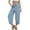 Light Blue, variant on Wensltd Women Solid Color Baggy Wide Leg Pants Casual Elastic Waist Pocket Pants