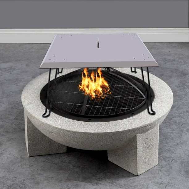 Outdoors Fire Pit Heat Deflector,Stainless Steel Fire Pit Burner Cover