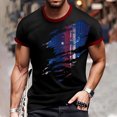 thumbnail image 5 of Men's Street Fashion Graphic Tee, Short Sleeve Casual Shirt with Vintage American Flag Design ,Dark Gray M, 5 of 5