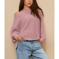thumbnail image 5 of PRETTYGARDEN Oversized Sweatshirt for Women Fashion Crewneck Long Sleeve Pullover Waffle Knit Tops Fall Trendy Clothes, 5 of 9