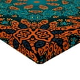 thumbnail image 2 of Ambesonne Psychedelic Fitted Sheet, Floral Boho Hippie, Twin Size, Teal Orange, 2 of 3