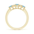 thumbnail image 2 of Angara Natural 0.4 Ct. Aquamarine with Diamond Three Stone Ring in 14K Yellow Gold for Women (Ring Size: 11.5), 2 of 9