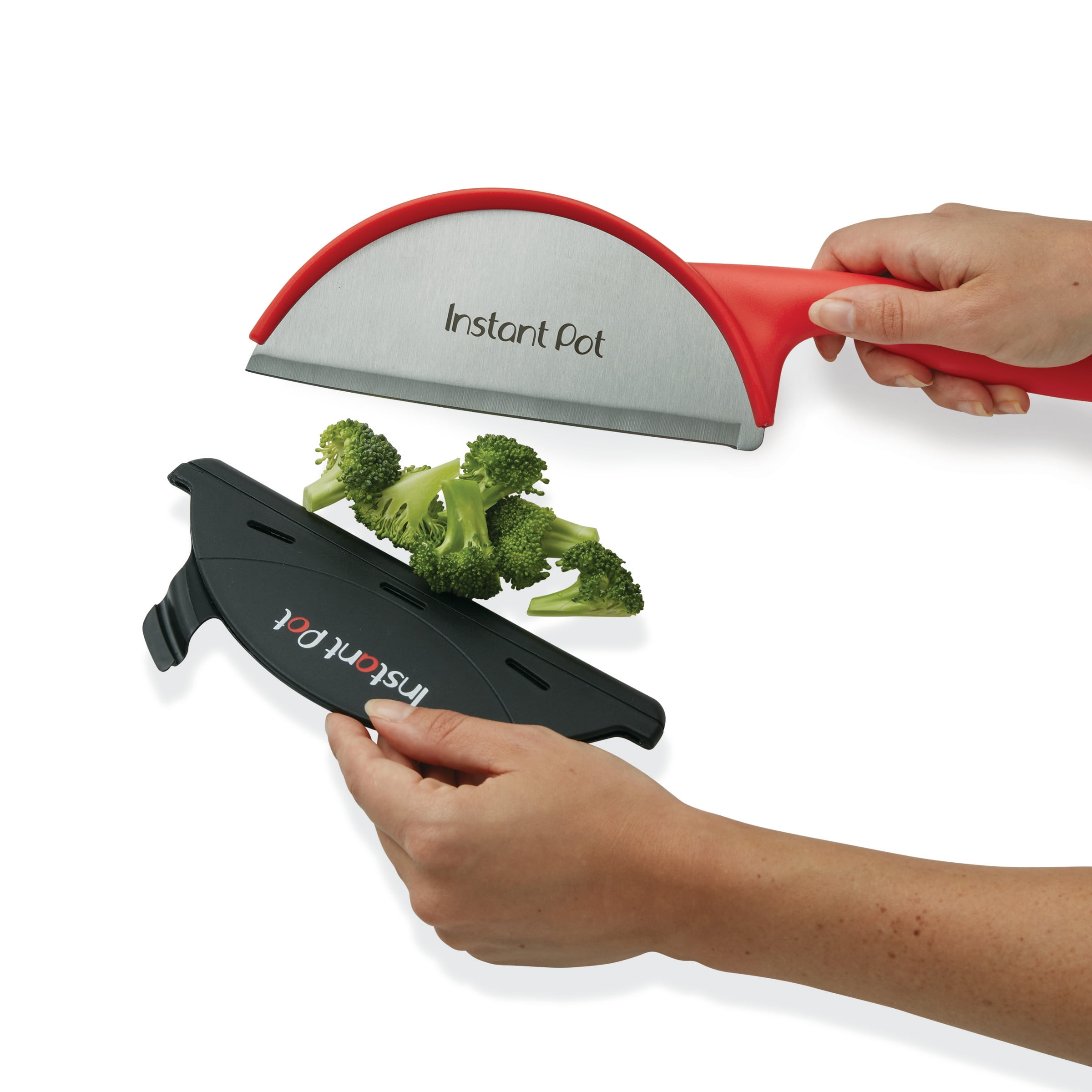 Instant Pot Stainless Steel Chop and Scoop Knife with Blade Cover, Red