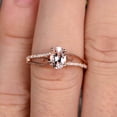 thumbnail image 2 of 1.25 Carat Oval Cut Morganite Engagement Ring Wedding Ring On 10k Rose Gold Shining Split Shank, 2 of 6