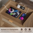 thumbnail image 2 of Surmoby Rattan Nightstand Set of 2 with Charging Station,Boho Bedside Table with USB Type C Ports & Outlets,Wood Night Stand End Table with Storage Drawers and Shelf for Bedroom Living Room,Oak, 2 of 9