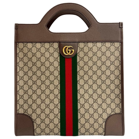 Pre-Owned GUCCI Ophidia GG Supreme Sherry Line Leather Handbag, Tote Bag, Business... (Good)