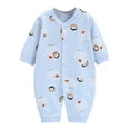 thumbnail image 3 of Bovxnpu Baby Girl Bodysuit, Infant Baby Cotton Bodysuits, Child Printing Newborn Button-Neck Long Sleeved Long Rompers 6-9 Months, 3 of 5