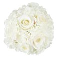 thumbnail image 3 of Pure Garden Hydrangea and Rose Floral Arrangement in Clear Vase (Cream), 3 of 5
