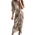 thumbnail image 4 of Womenswear Fashion Sexy Print Pleated Irregular Lace-up Dress, 4 of 4